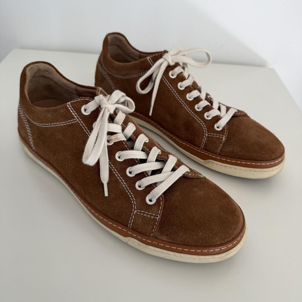 Allen Edmonds Shoes Sneakers Mens 9.5 D Brown Suede Porter Derby Lace Up Sneaker
